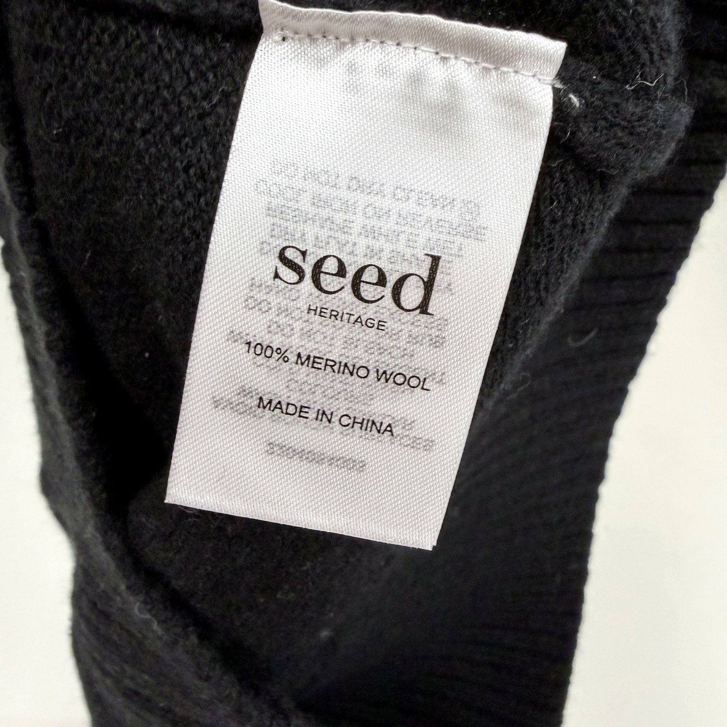 Seed Heritage Womens Oversized Pleated Knit Wool Crop Top Black Size XL NEW