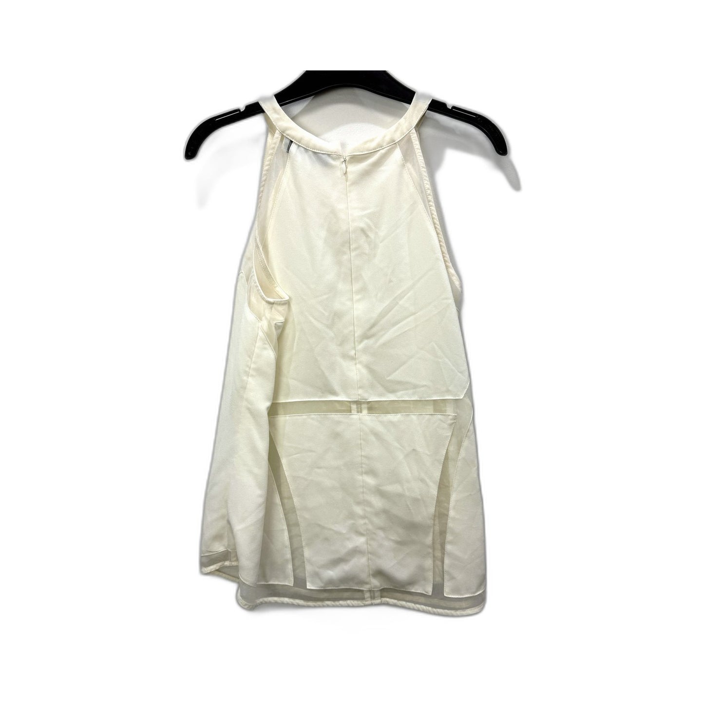 Cameo Womens Sleeveless Halter Neck Zipper Ivory Top for Size S