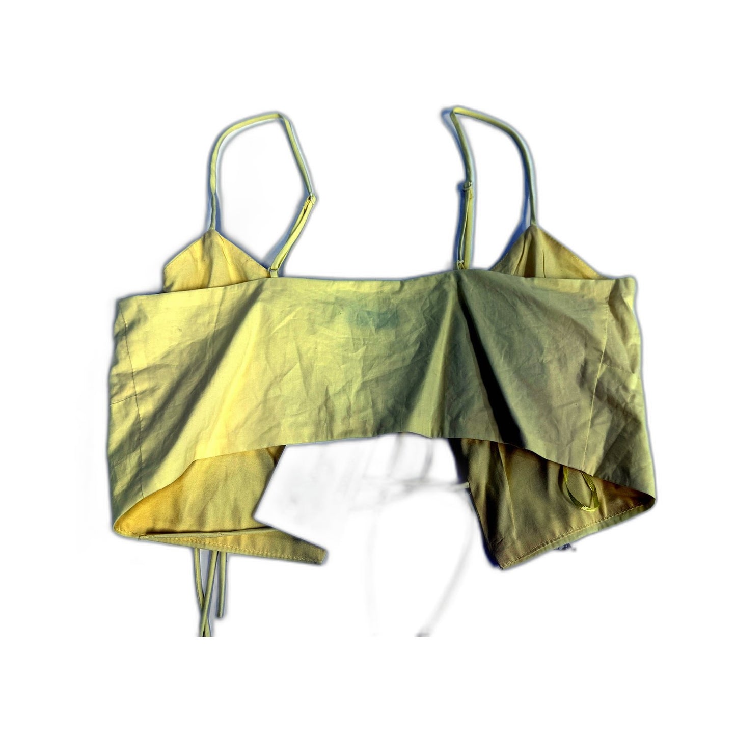 All About Mary Womens Yellow Crop Top with Front Tie by , Size 10 NEW