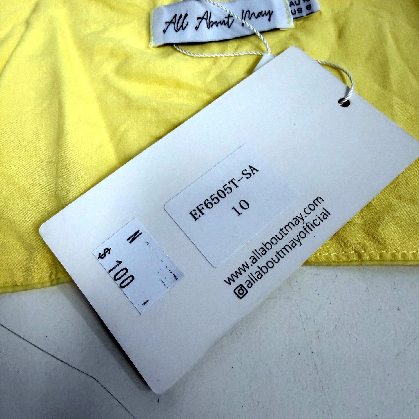 All About Mary Womens Yellow Crop Top with Front Tie by , Size 10 NEW
