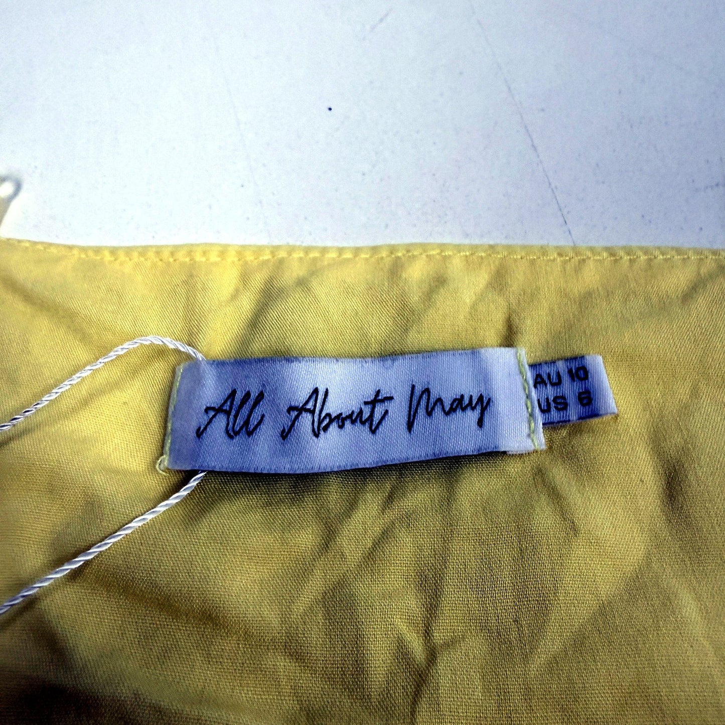 All About Mary Womens Yellow Crop Top with Front Tie by , Size 10 NEW