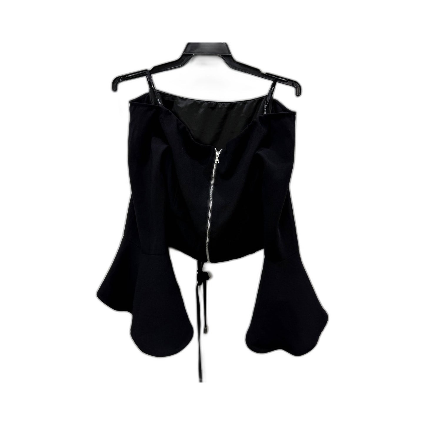 Bardot Womens Off The Shoulder Cropped Black Cotton Top Size 8 NEW