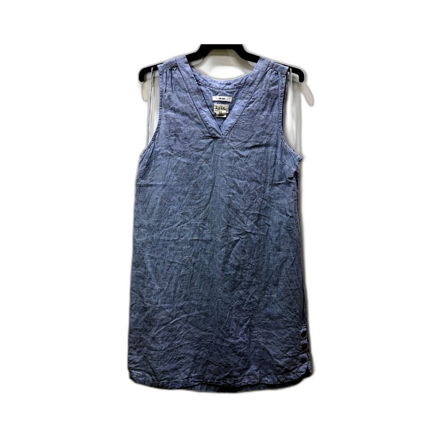 Nicole Womens Linen Dress, Sleeveless Casual Lightweight Blue Size M NEW