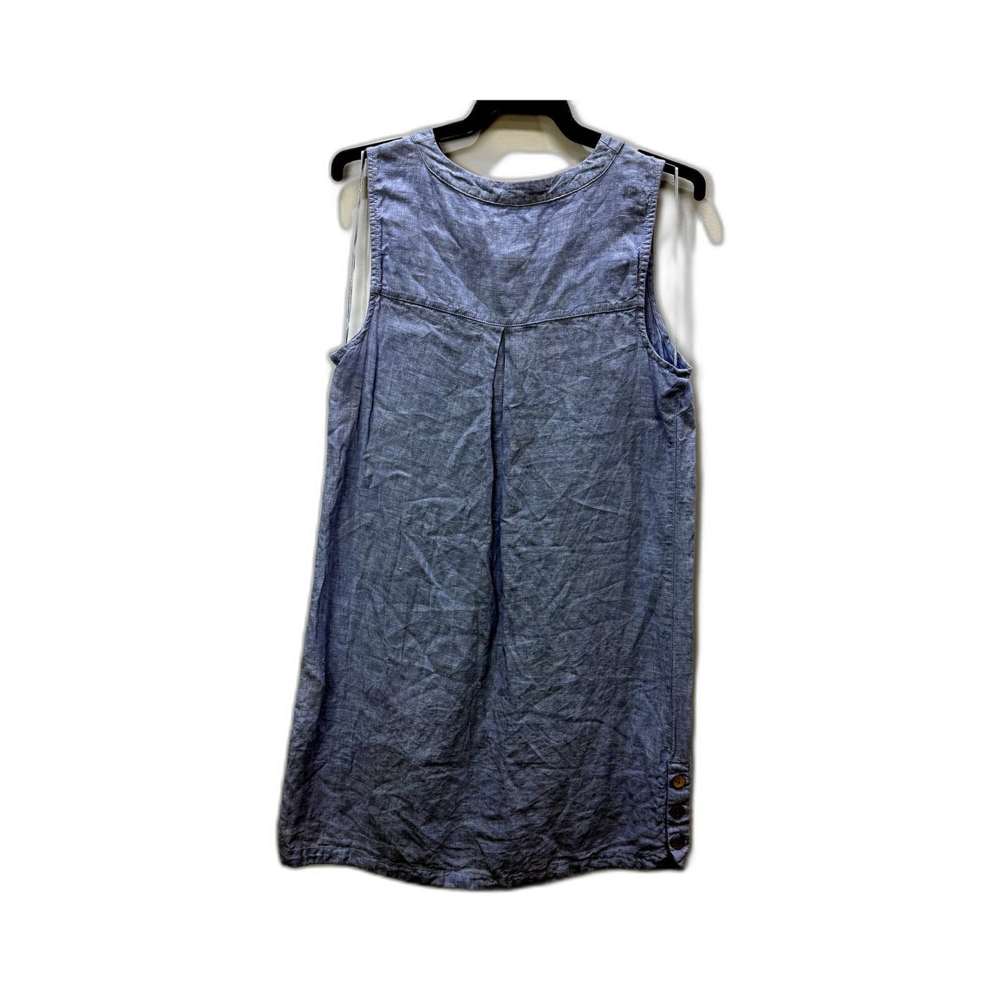 Nicole Womens Linen Dress, Sleeveless Casual Lightweight Blue Size M NEW