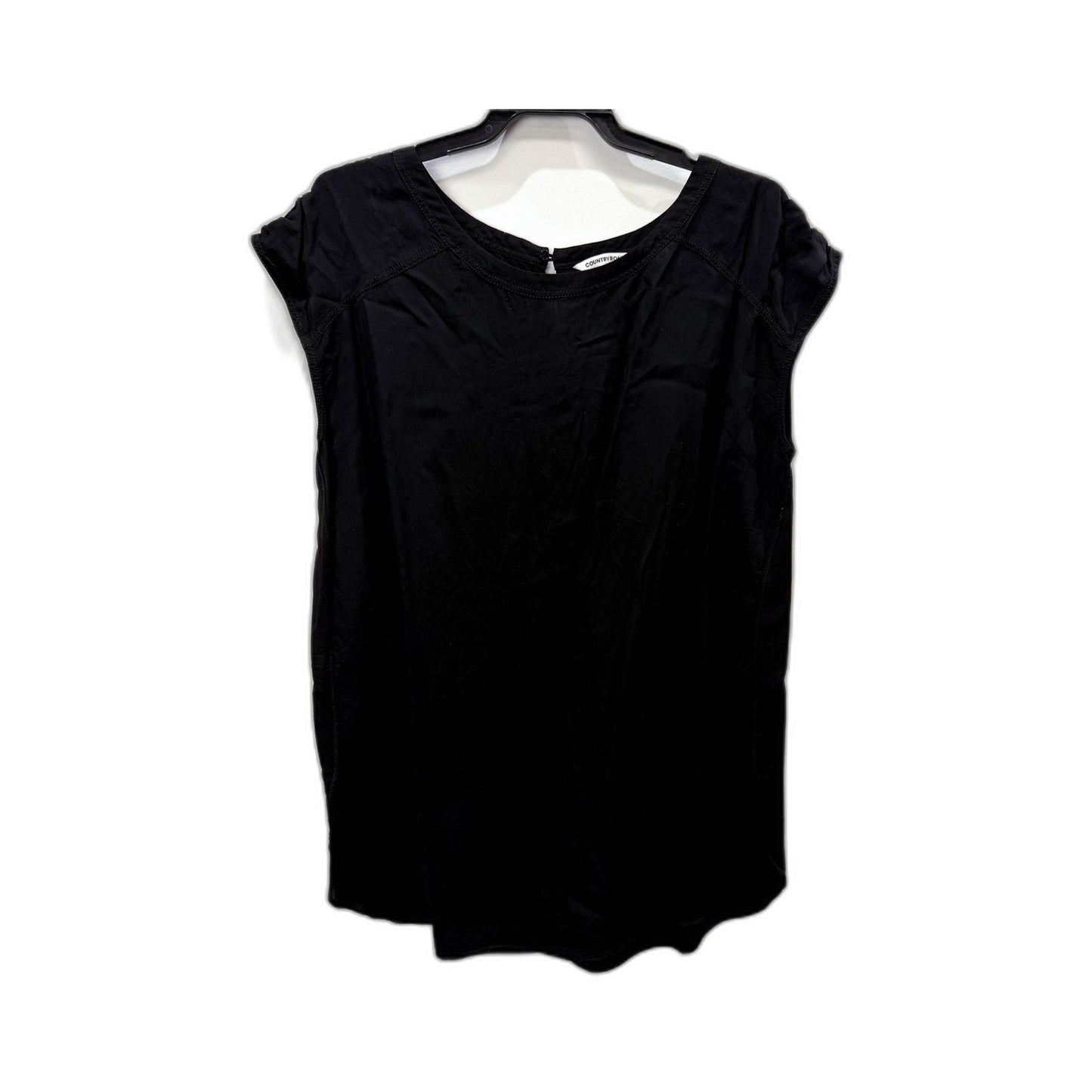 Country Road Womens Puff Sleeve Ruched Pullover Top in Black, Size M