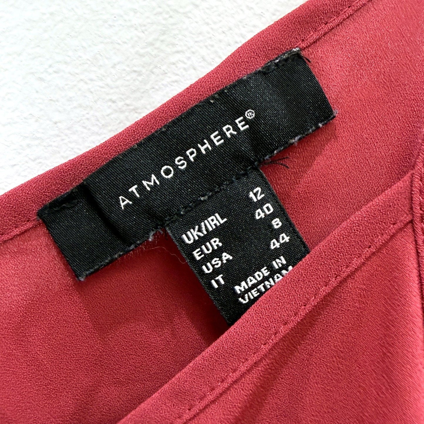 Atmosphere Womens Red Camisole with Spaghetti Straps and Cowl Neck, Size 12