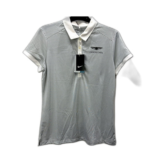Nike Womens Golf Polo Shirt - Striped White/Gray, Size M NEW