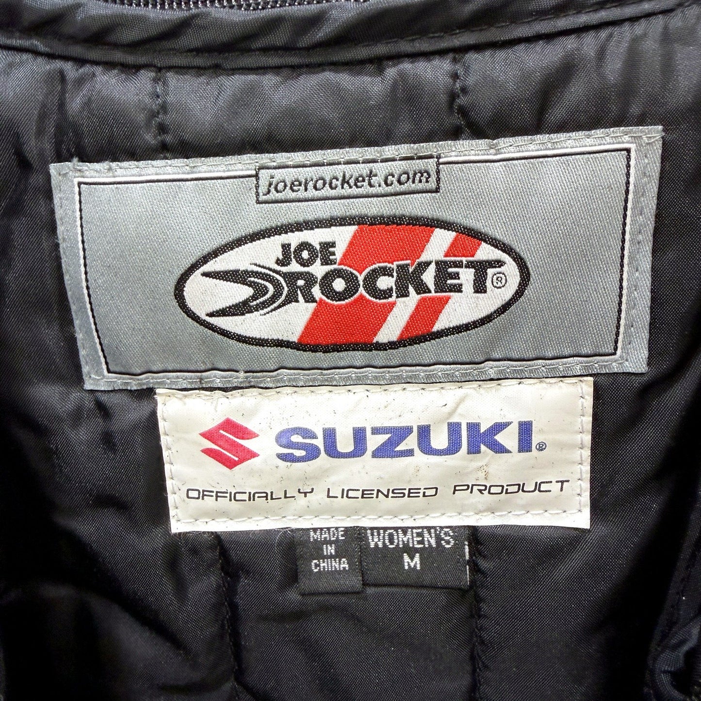 Suzuki Womens Motorcycle Jacket Black Nylon Removable Lining Medium Size