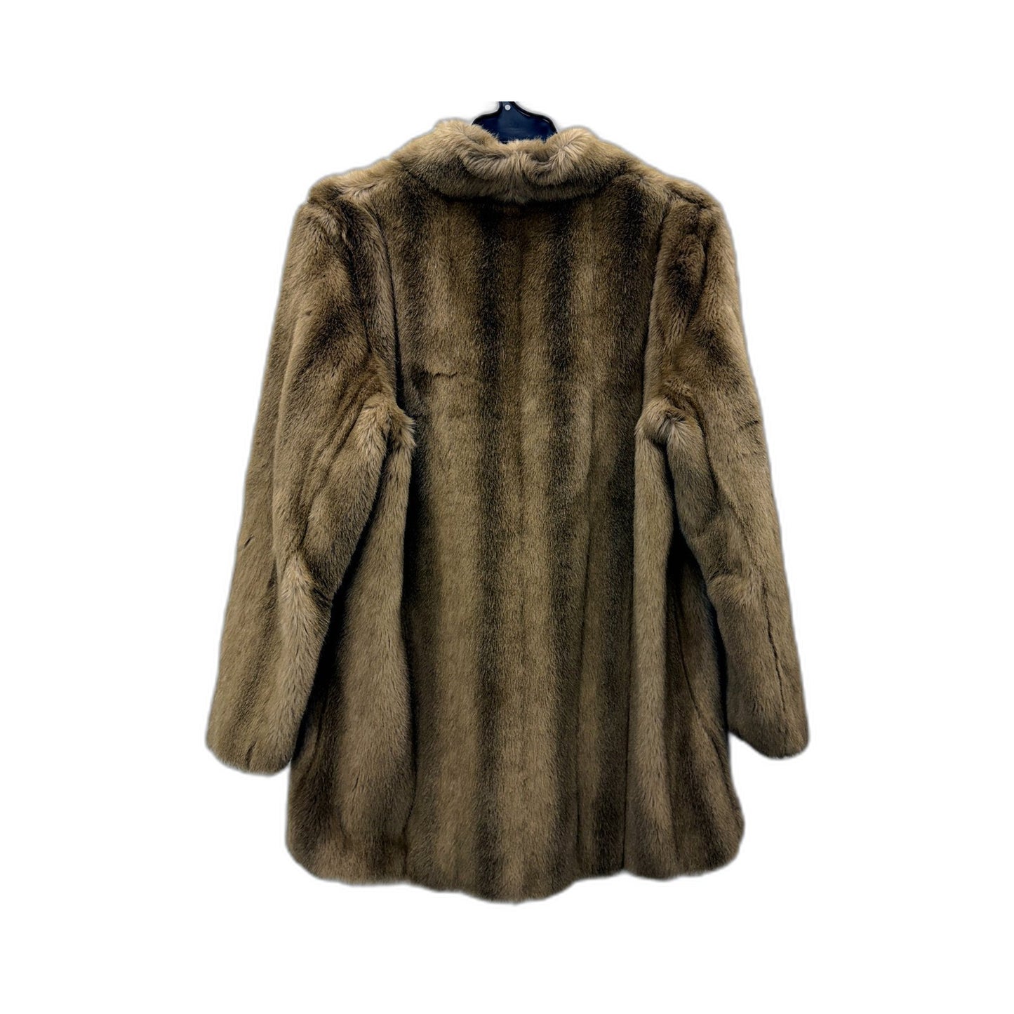 Tyber Womens Belgium Faux Fur Coat Warm Hooded Outerwear Brown Size 12