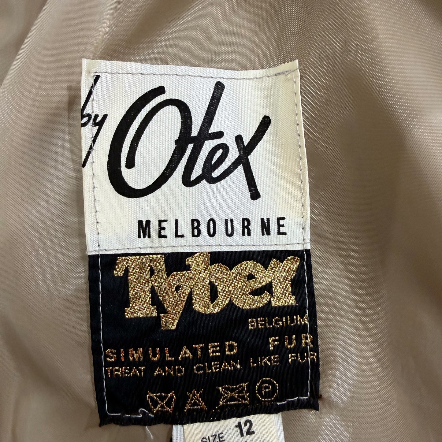Tyber Womens Belgium Faux Fur Coat Warm Hooded Outerwear Brown Size 12