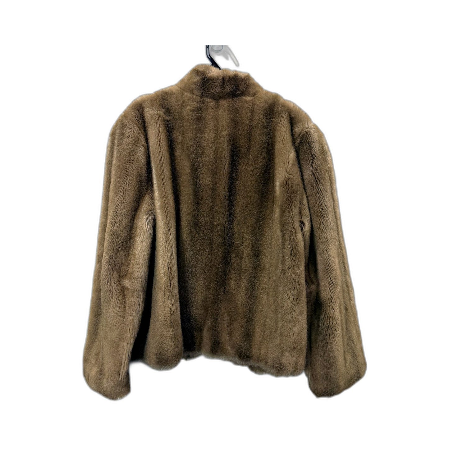 Glamour Womens Faux Fur Jacket - Warm Cozy Brown Coat for Plus Size 18