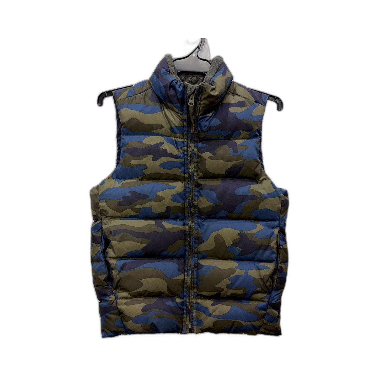 GAP Boys Camo Hooded Puffer Vest Nylon Jacket for Medium-Sized Kids Size Medium