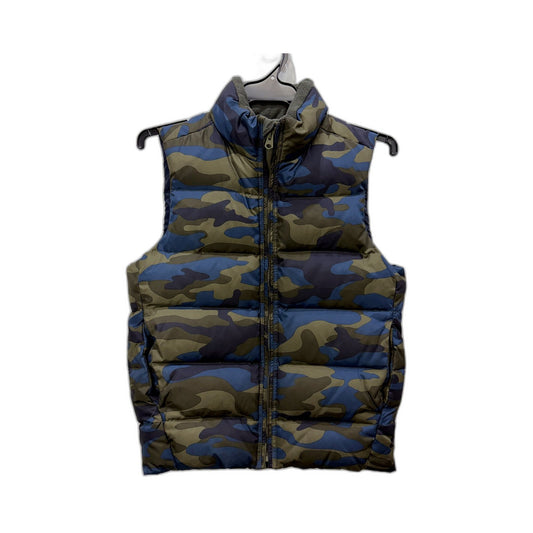 GAP Boys Camo Hooded Puffer Vest Nylon Jacket for Medium-Sized Kids Size Medium