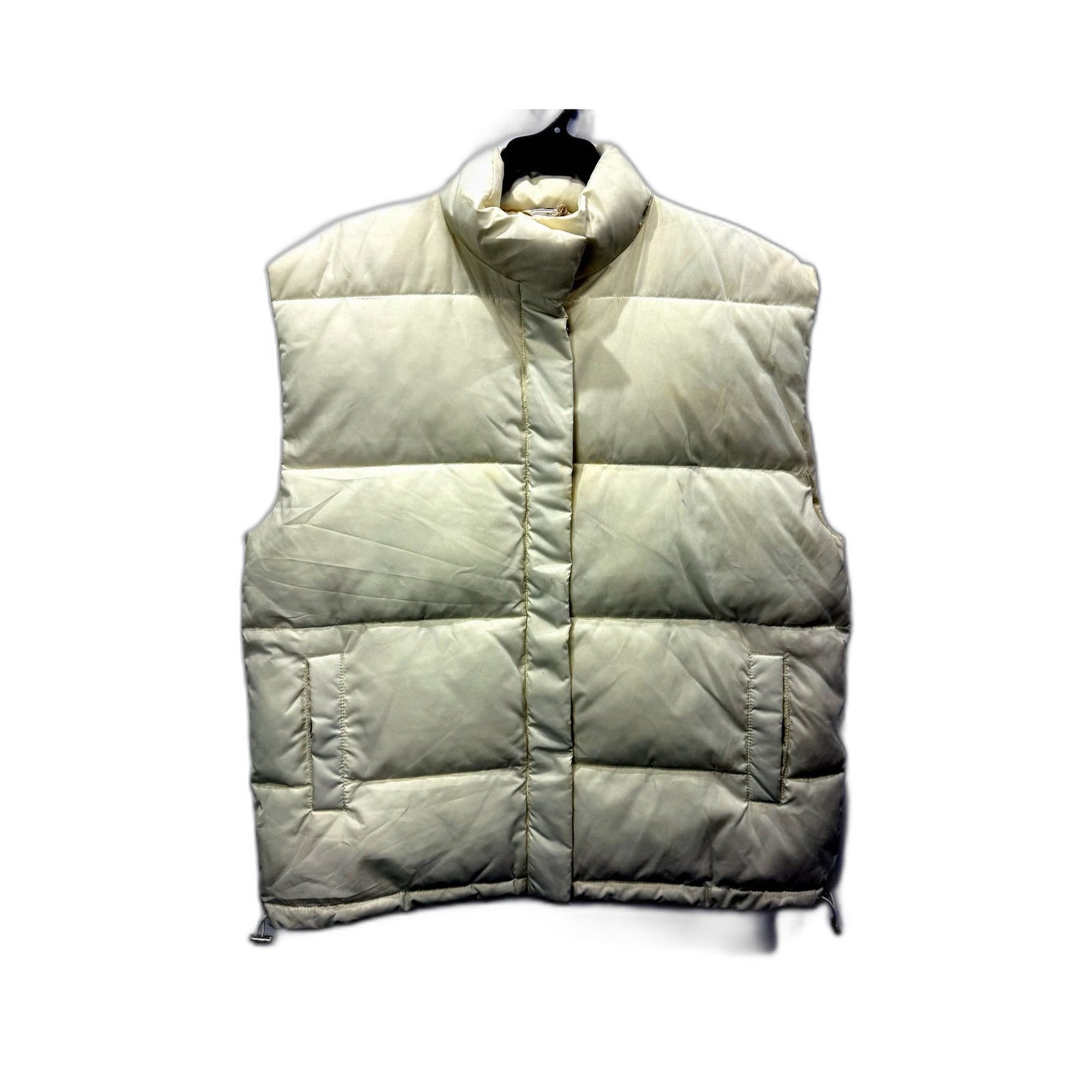 Subtitled Womens Oversized Cream Puffer Vest Insulated Warm Cozy Size M