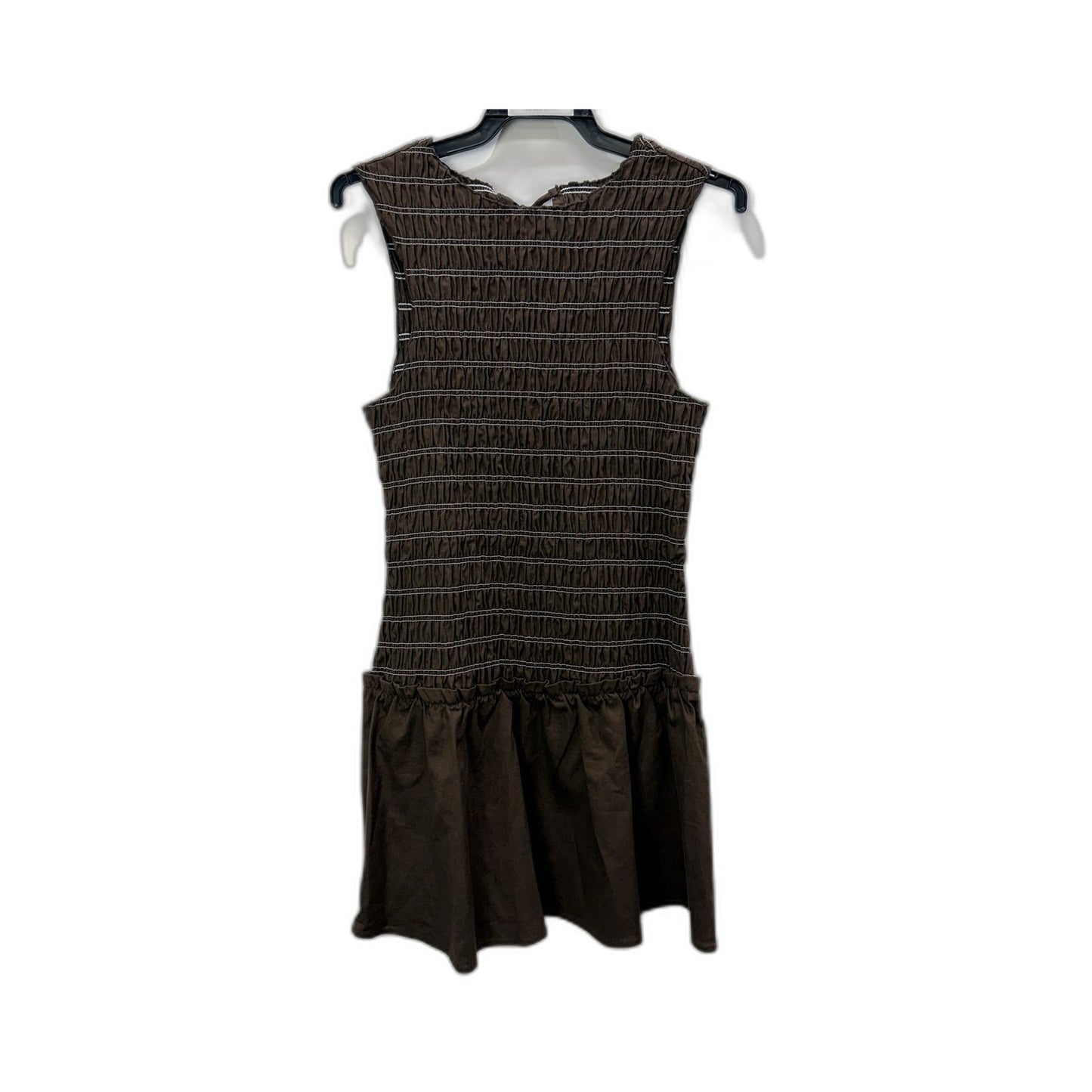 Subtitled Womens Delmore Shirred Mini Dress Ruched Elastic Waist Brown Size NEW