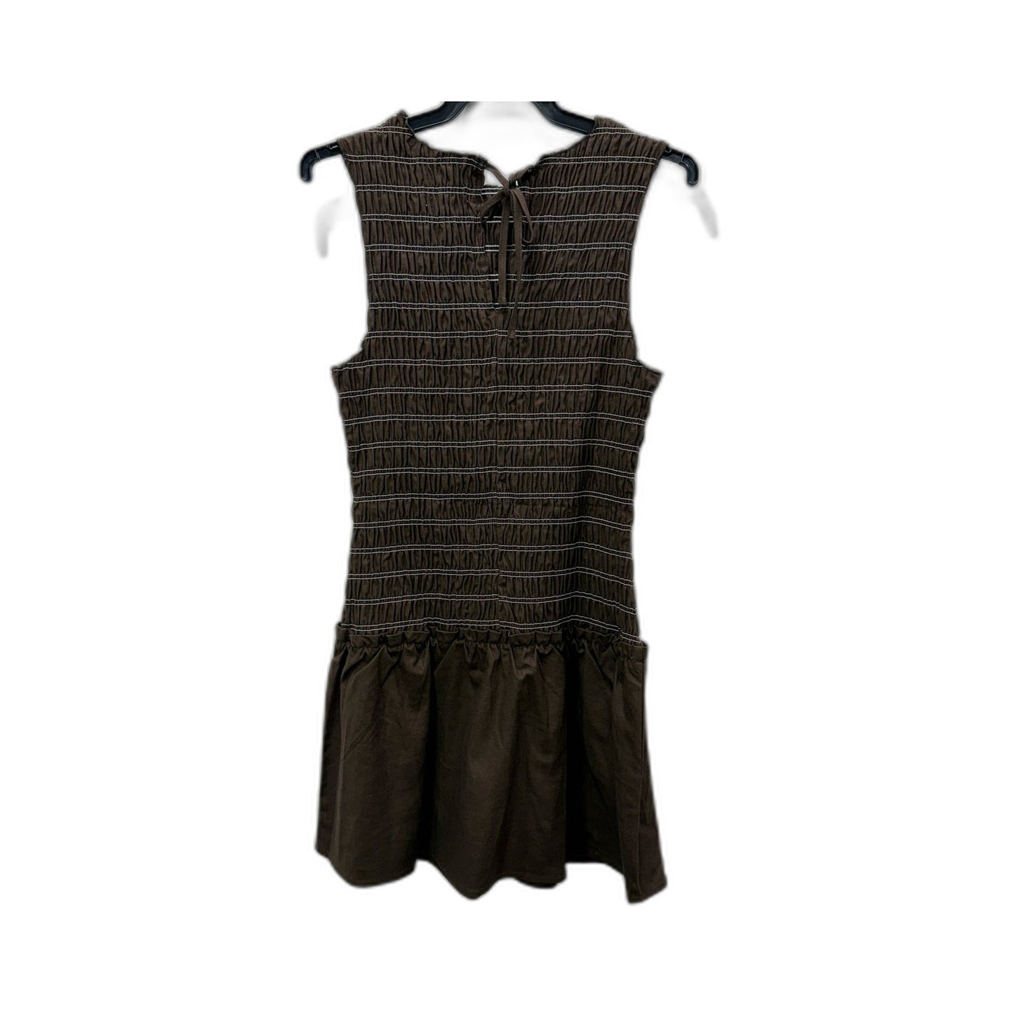 Subtitled Womens Delmore Shirred Mini Dress Ruched Elastic Waist Brown Size NEW