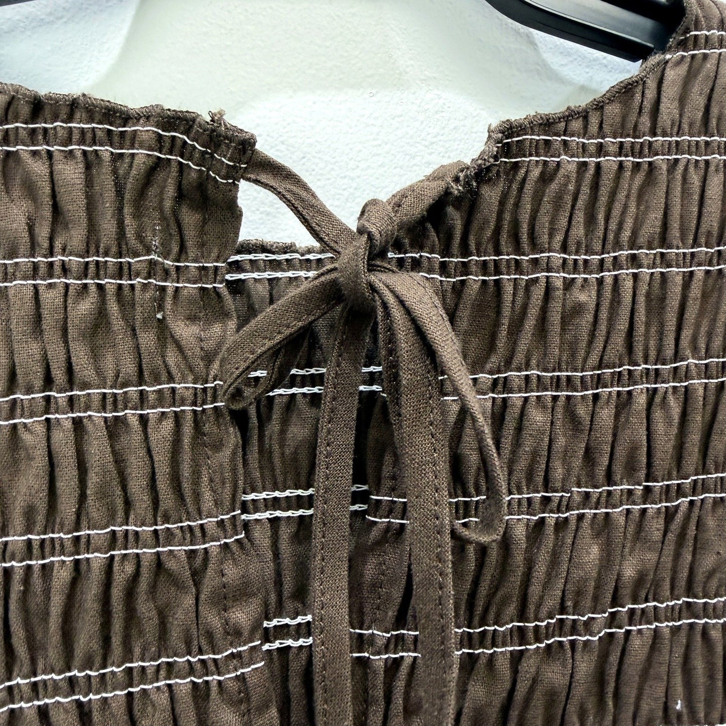 Subtitled Womens Delmore Shirred Mini Dress Ruched Elastic Waist Brown Size NEW