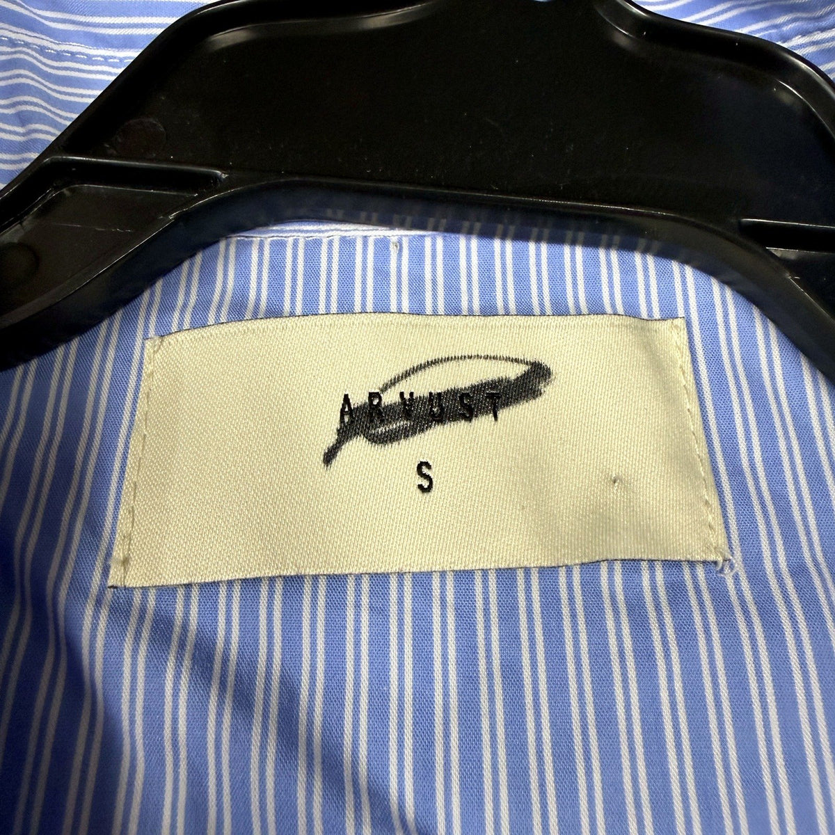 Arvust Studios Mens Button-Down Studio Shirt Blue and White Striped Size S NEW