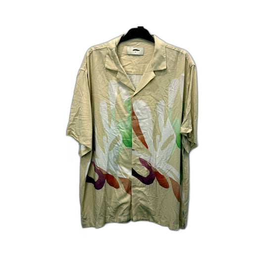 Arvust Mens Tropical Leaf Print Viscose Button-Down Shirt Multi Color Size NEW
