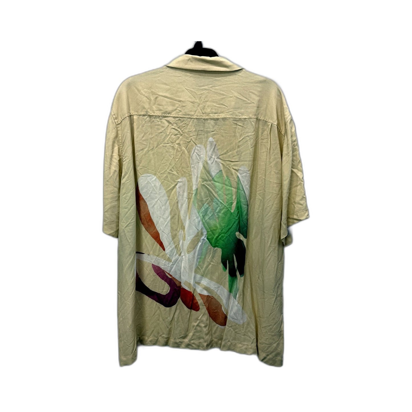 Arvust Mens Tropical Leaf Print Viscose Button-Down Shirt Multi Color Size NEW
