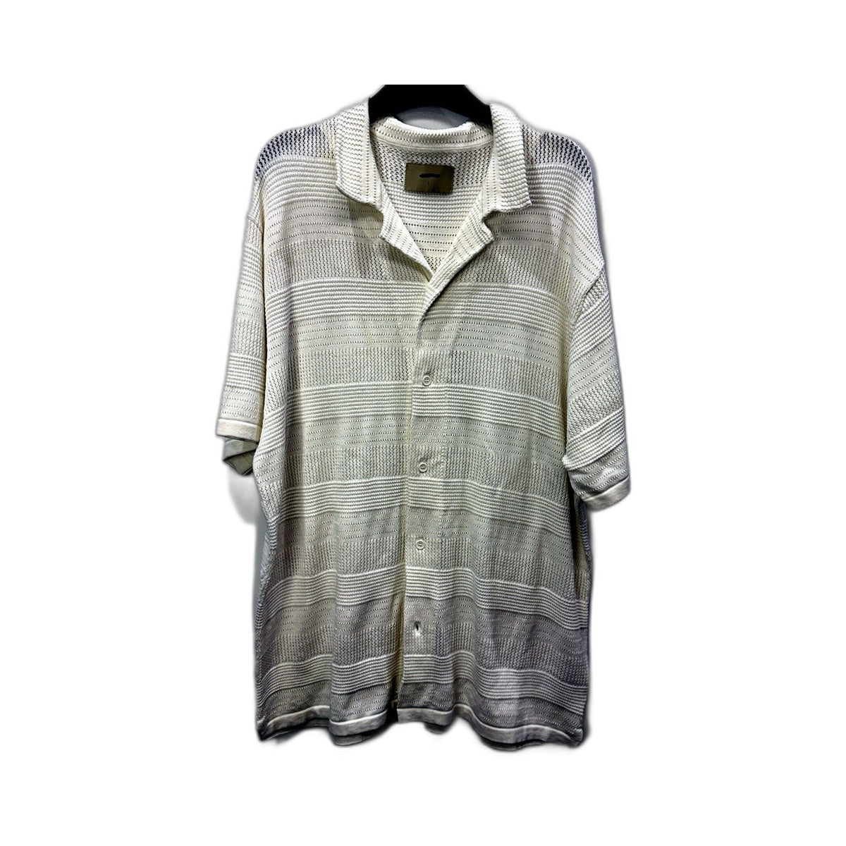 Arvust Mens Cotton Mesh Knit T-Shirt, Casual Lightweight White Size L NEW