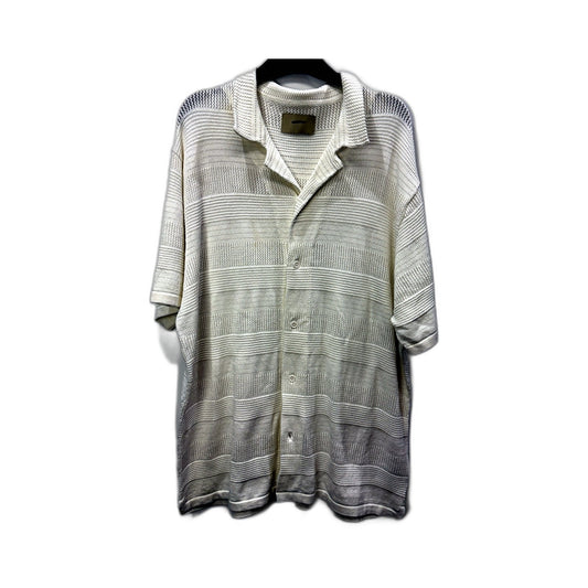 Arvust Mens Cotton Mesh Knit T-Shirt, Casual Lightweight White Size L NEW
