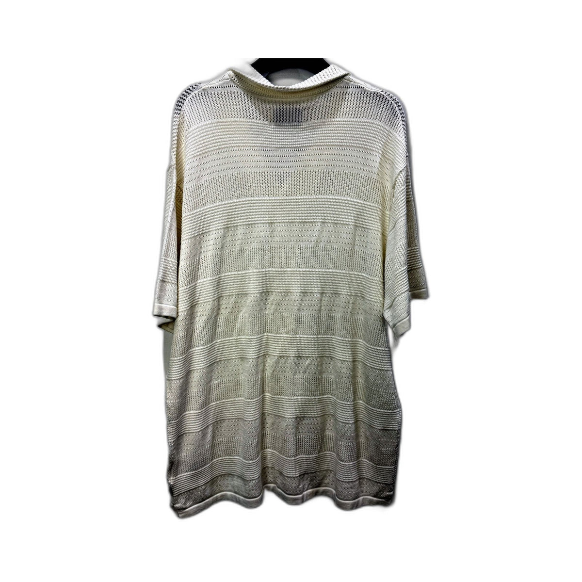 Arvust Mens Cotton Mesh Knit T-Shirt, Casual Lightweight White Size L NEW