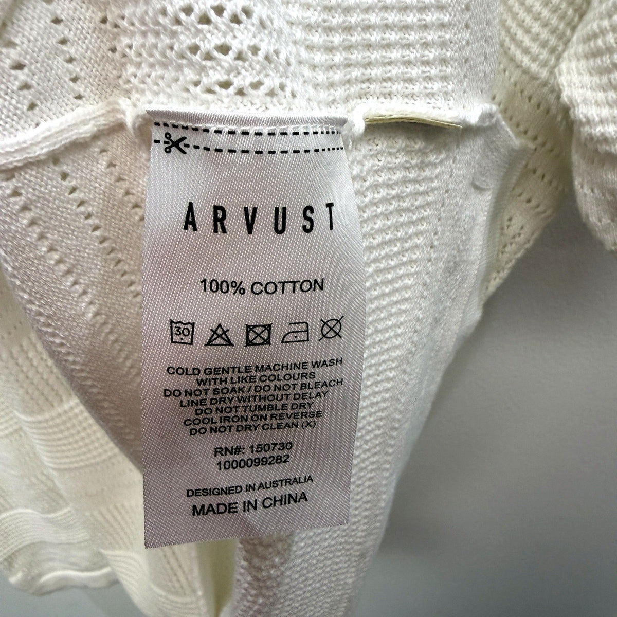 Arvust Mens Cotton Mesh Knit T-Shirt, Casual Lightweight White Size L NEW