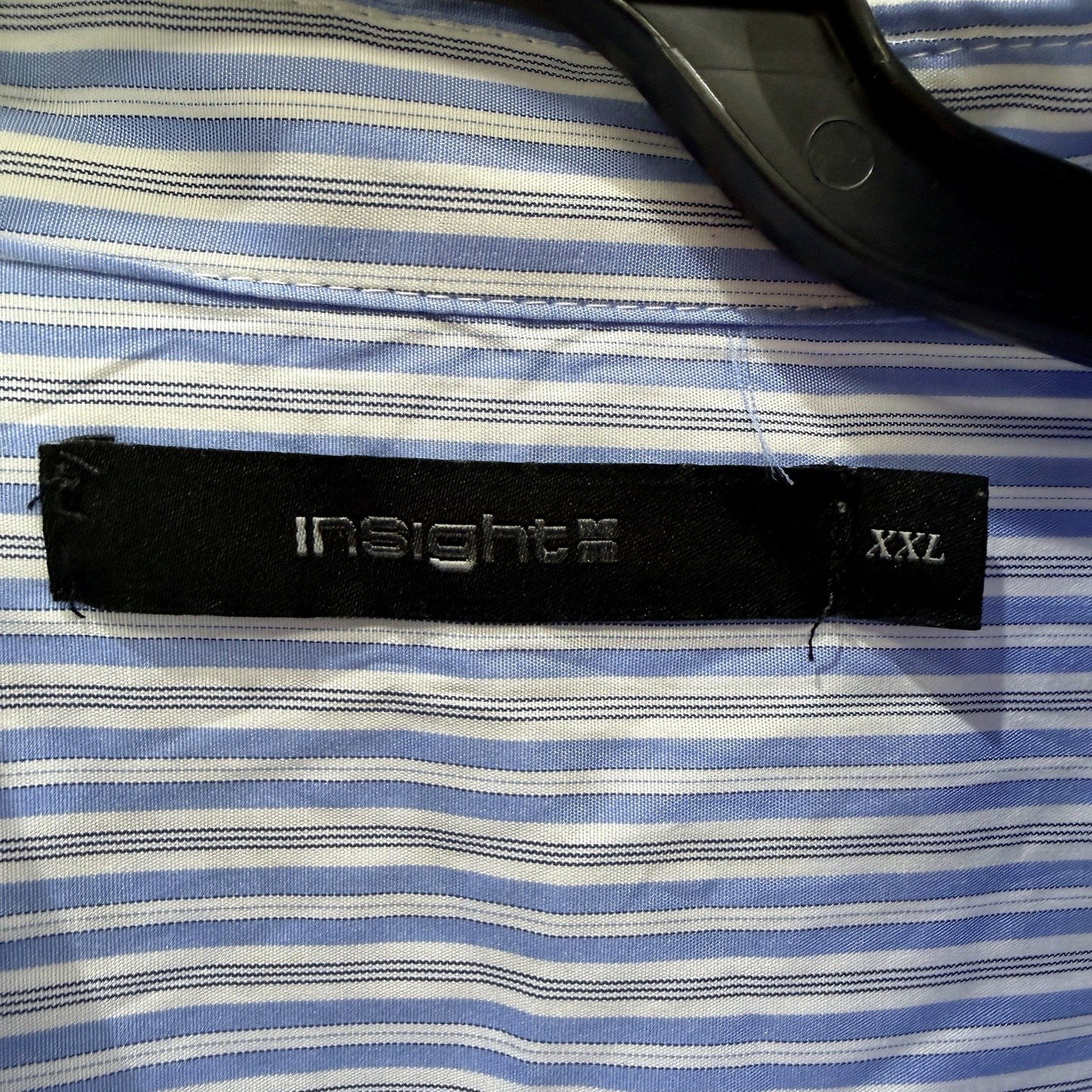 Insight Mens Blue and White Striped Button-Down Cotton Shirt, Size XXL