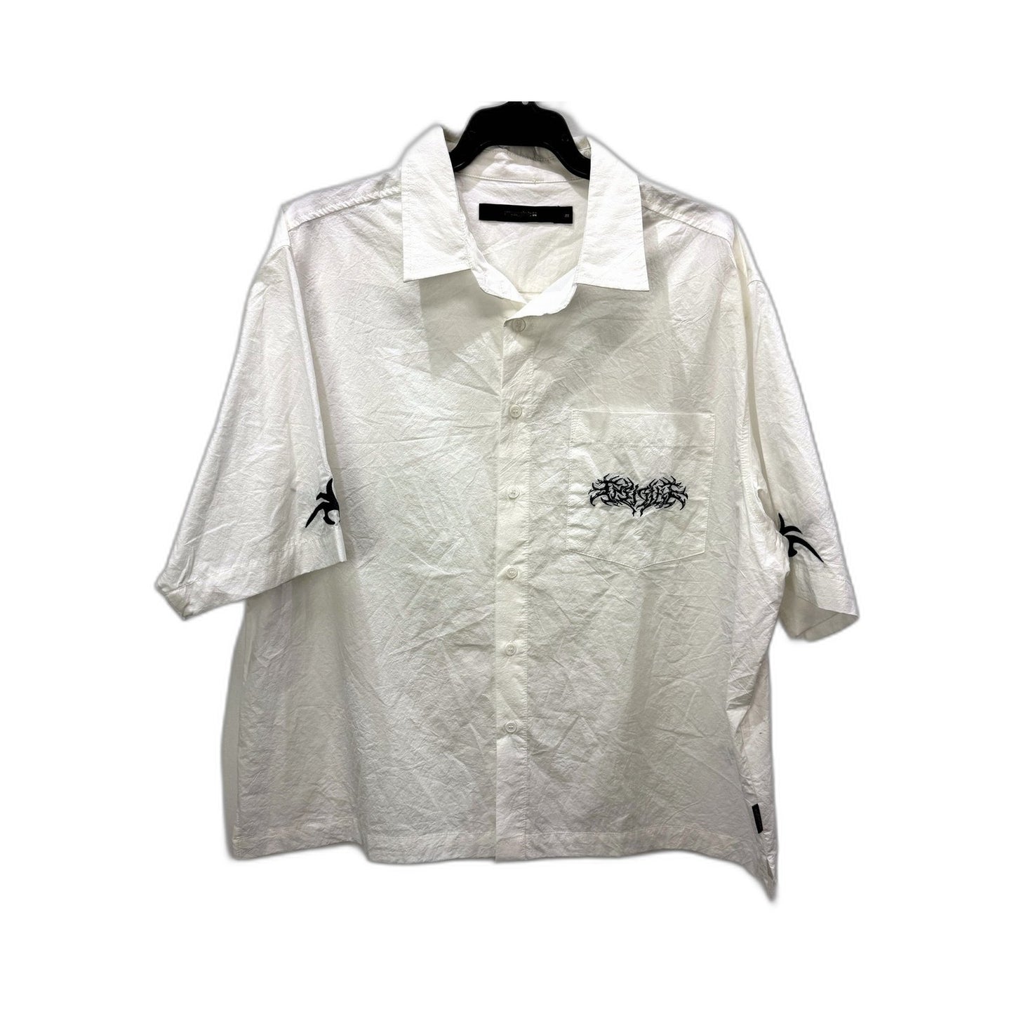 Insight Mens Button-Down Shirt with Graphic Back in White, Cotton, Size M NEW