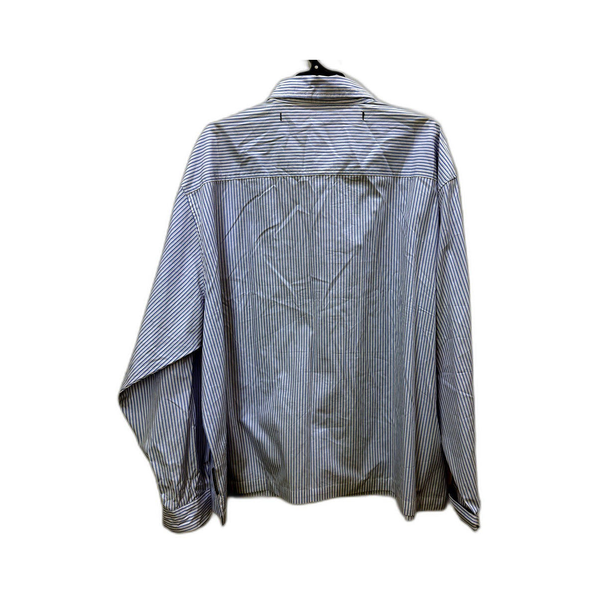 Blacknoise Mens Blue and White Striped Button-Down Long Sleeve Shirt Size NEW