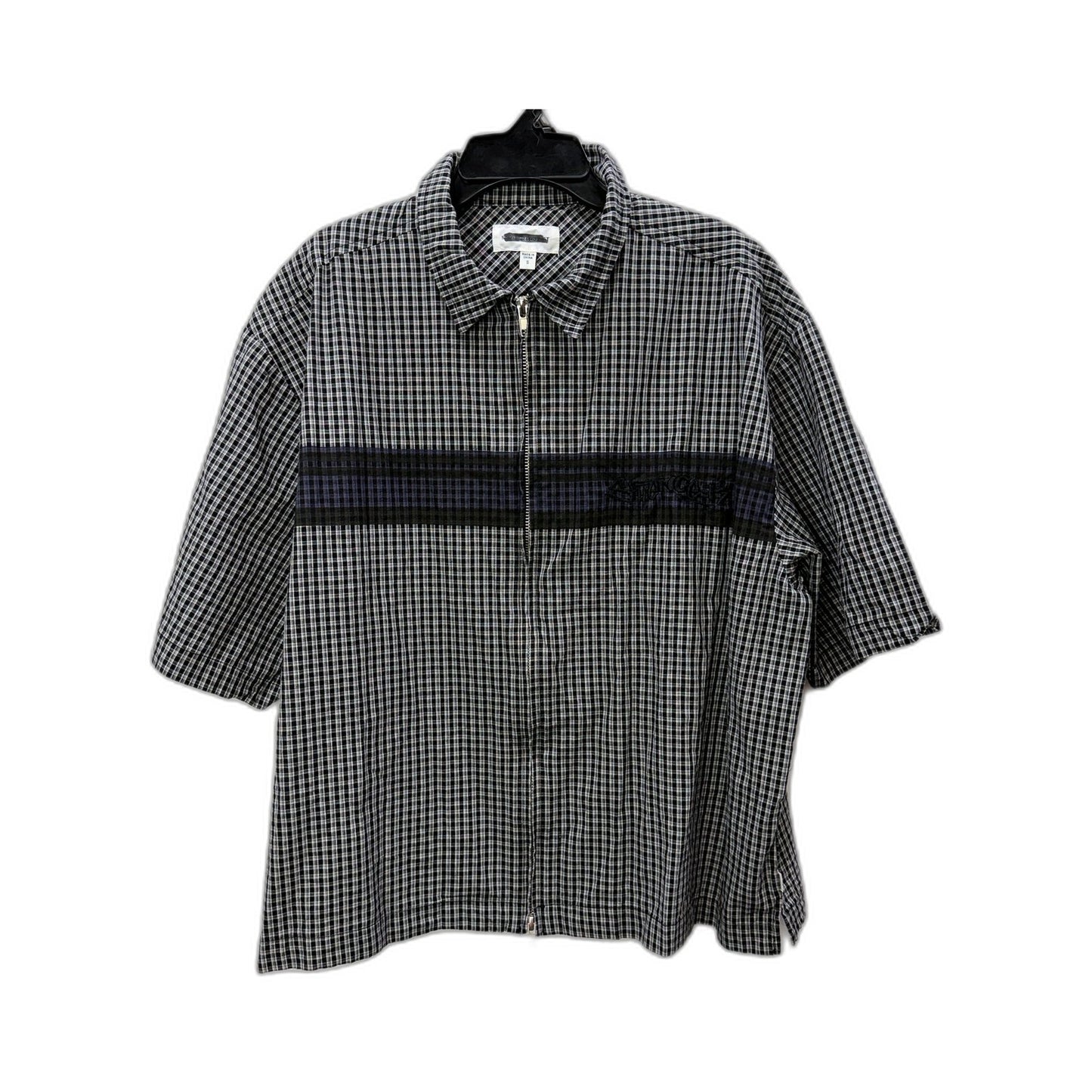 Spencer Project Mens Duel Zipped Cotton Shirt in Black and White, Size 5 NEW