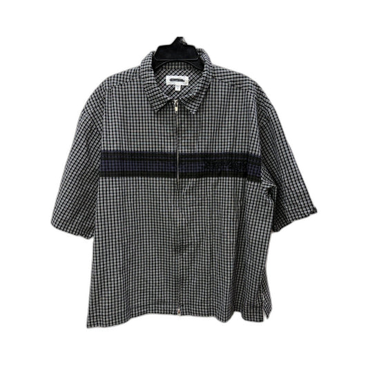 Spencer Project Mens Duel Zipped Cotton Shirt in Black and White, Size 5 NEW