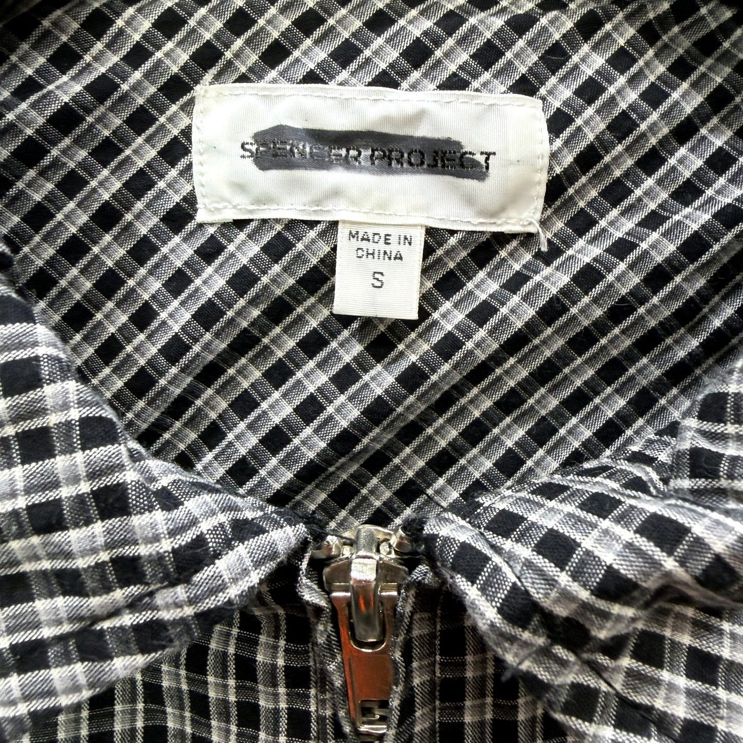 Spencer Project Mens Duel Zipped Cotton Shirt in Black and White, Size 5 NEW