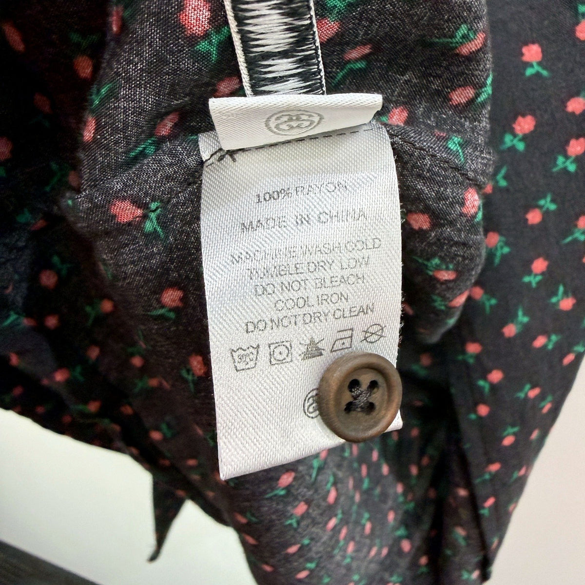 Stussy Floral Print Dress Short Sleeve Button Down Multi Color Size L