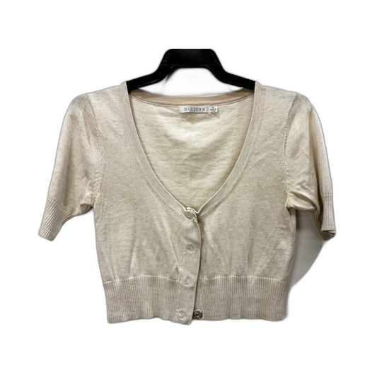 Decjuba Womens Beige Cardigan Sweater Comfortable Cotton Knit Cozy Warm Size S