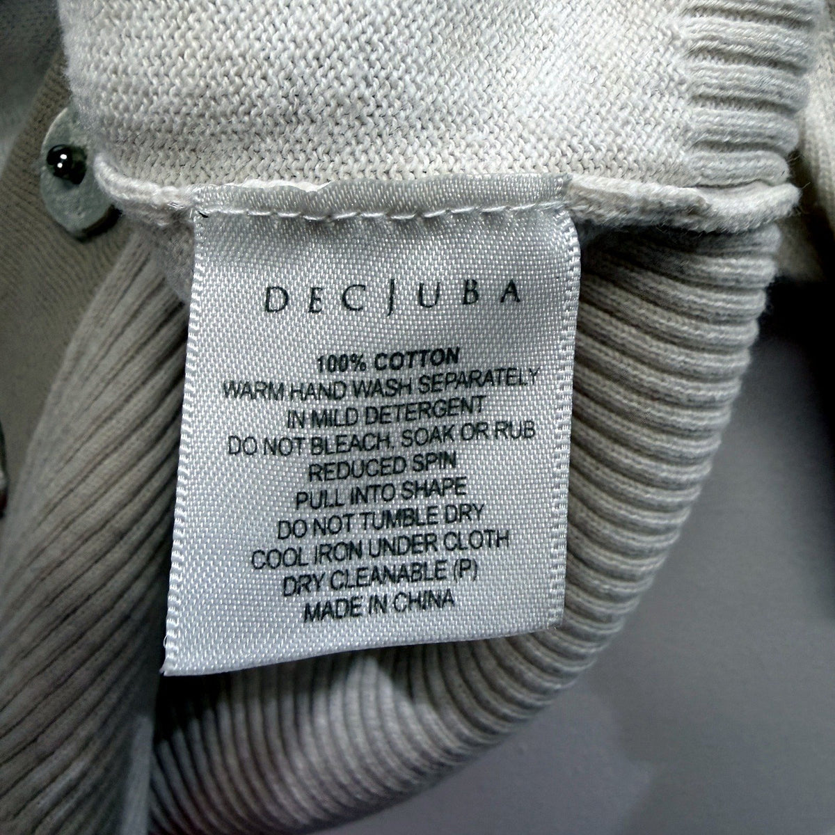 Decjuba Womens Beige Cardigan Sweater Comfortable Cotton Knit Cozy Warm Size S