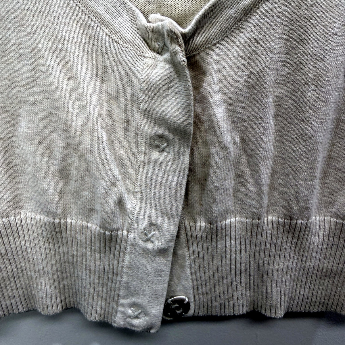 Decjuba Womens Beige Cardigan Sweater Comfortable Cotton Knit Cozy Warm Size S