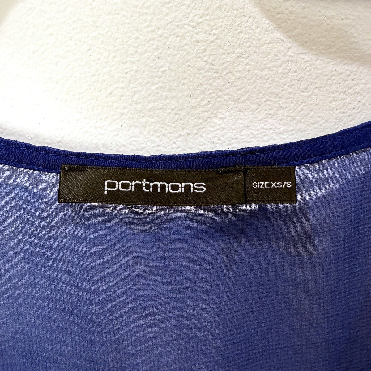 Portmans Womens Poncho Blouse Mesh Top in Navy Blue & Orange, XS/S NEW