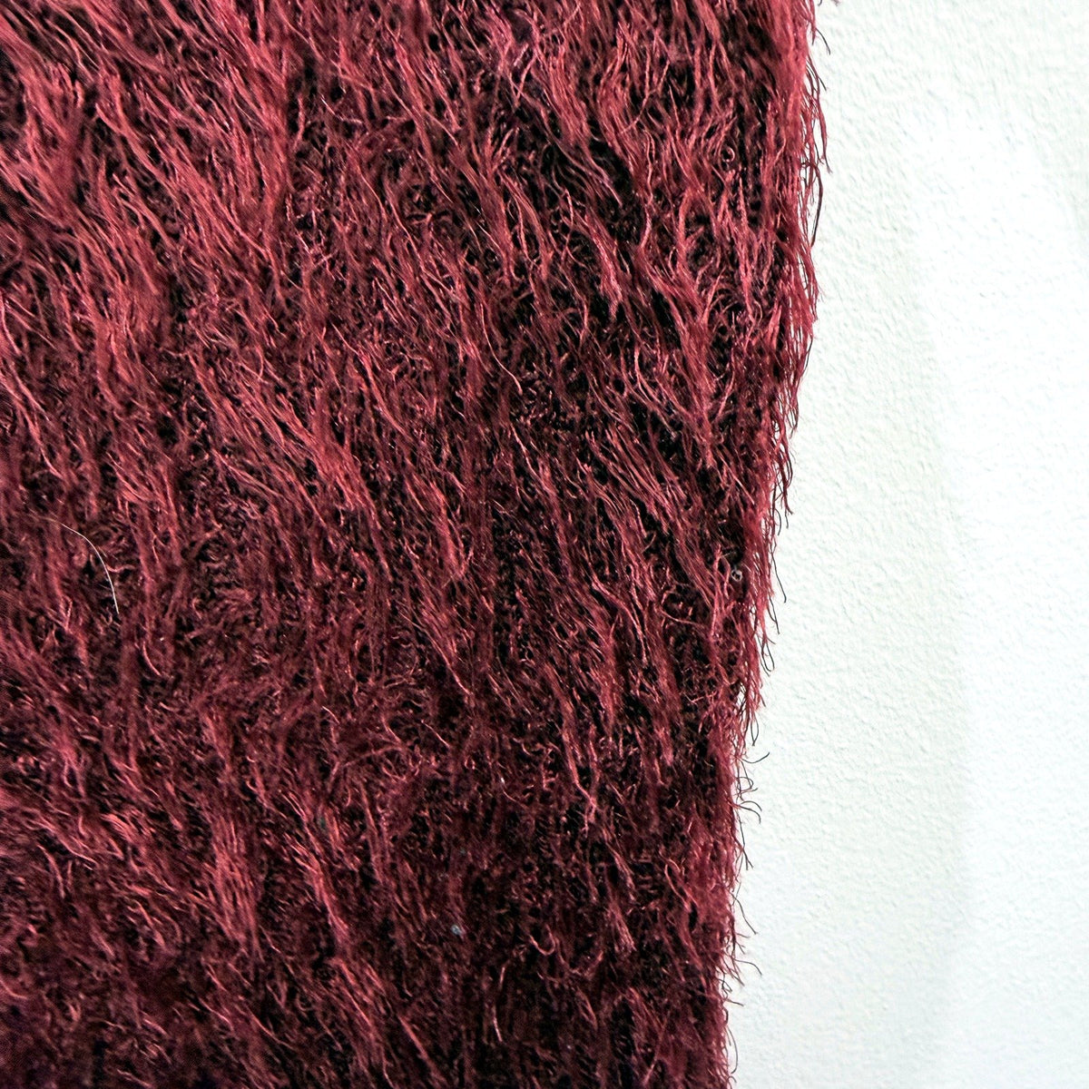 Zara Womens Fluffy Soft Cropped Burgundy Shirt in Size M