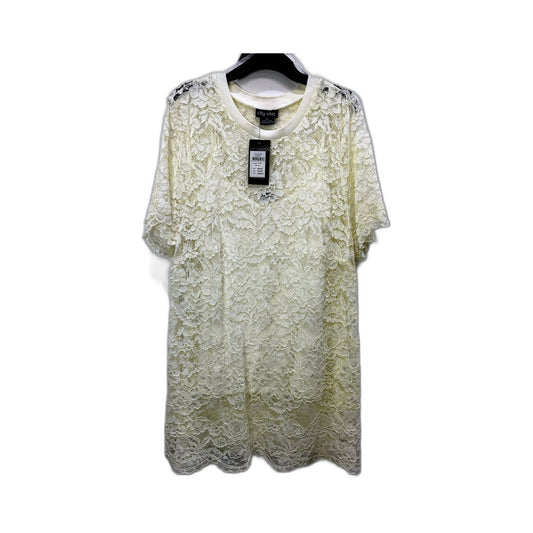 City Chic Womens Lace Tee and Singlet Lightweight Feminine Cream Size XS NEW
