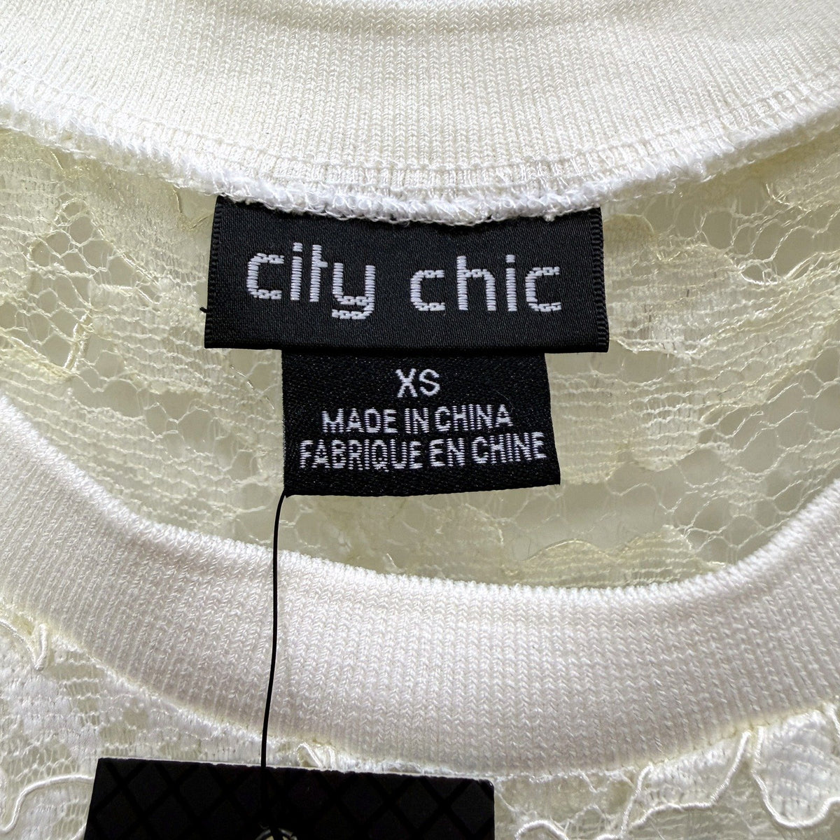 City Chic Womens Lace Tee and Singlet Lightweight Feminine Cream Size XS NEW