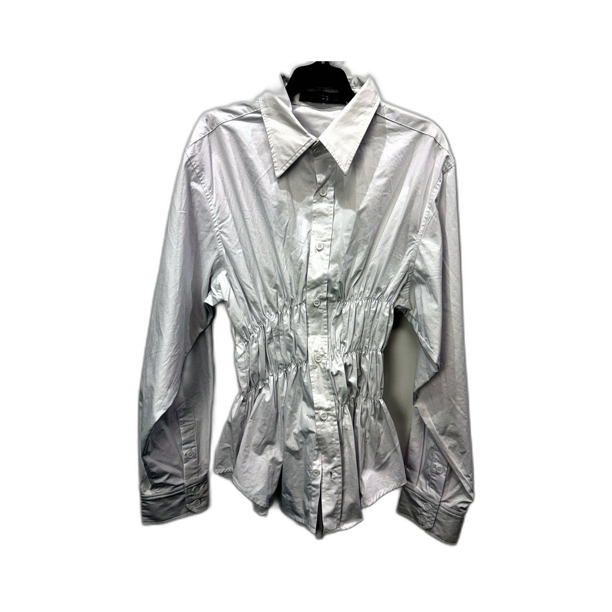 Lioness Womens Stretchy Waist Long Sleeve Shirt Pullover Jacket White Size M NEW
