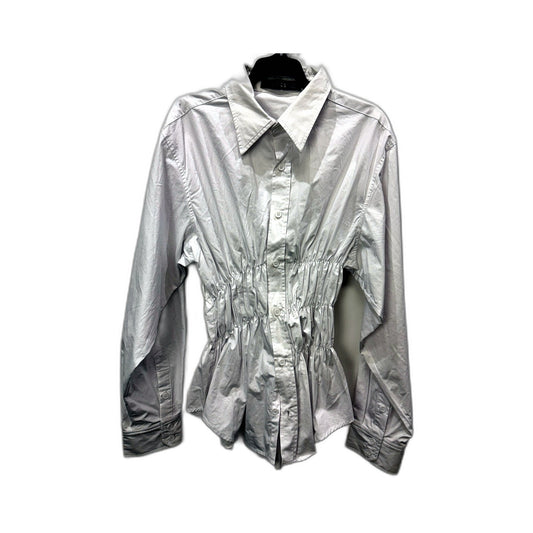 Lioness Womens Stretchy Waist Long Sleeve Shirt Pullover Jacket White Size M NEW