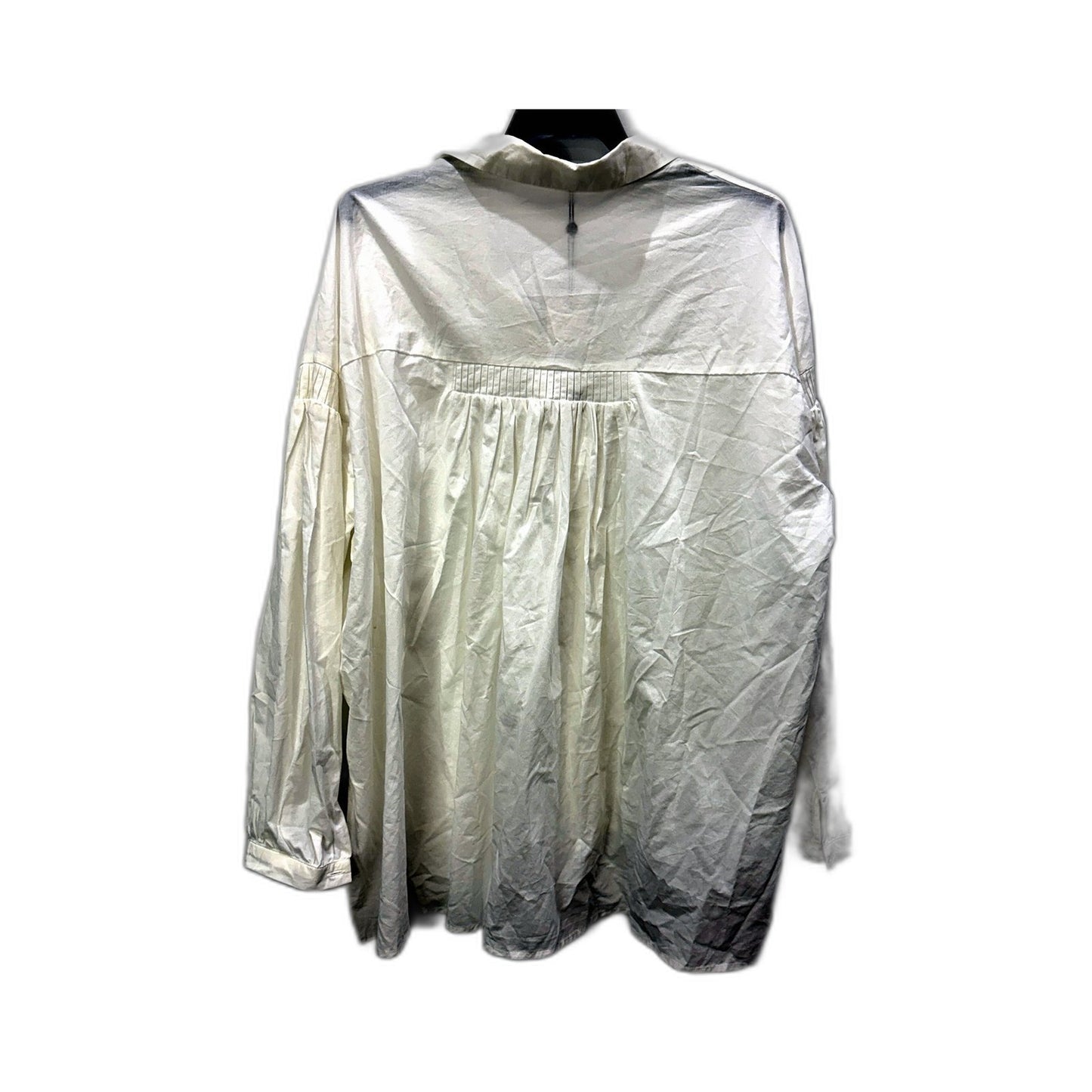 Madison Womens Felicity Crinkled Cotton Button-Up Shirt in White, XS NEW