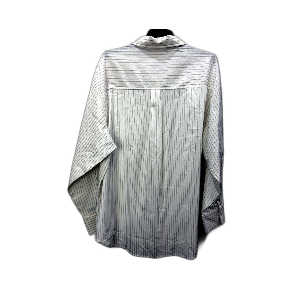 Subtitled Womens Button-Down Shirt White with Black Pinstripes Size M/L NEW