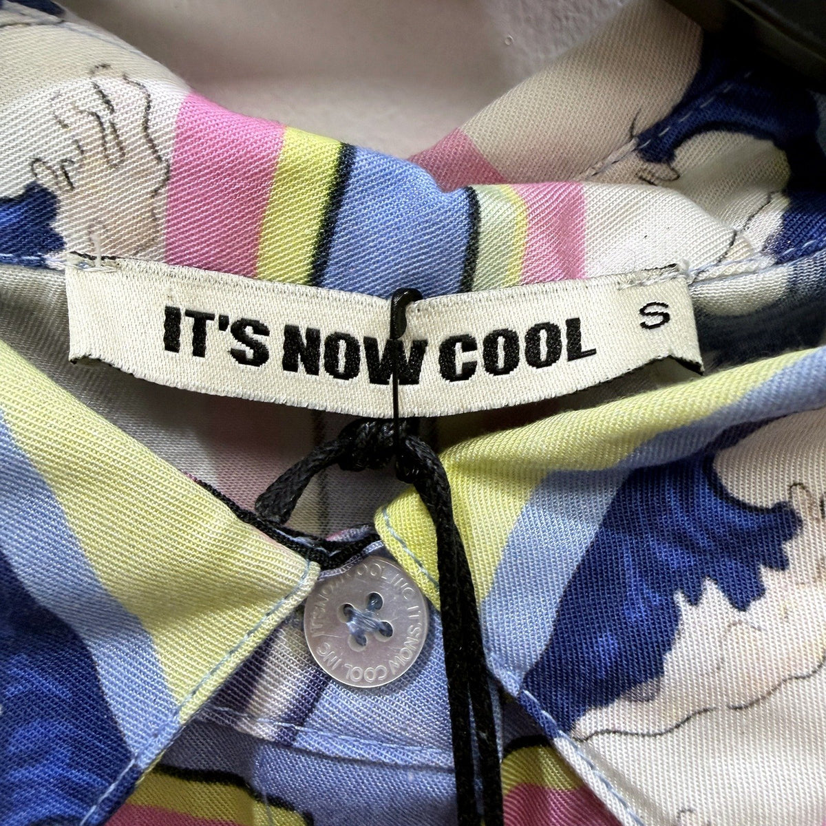 It's Now Cool Womens Floral Print Button Down Leisure Shirt Harmony Size S NEW