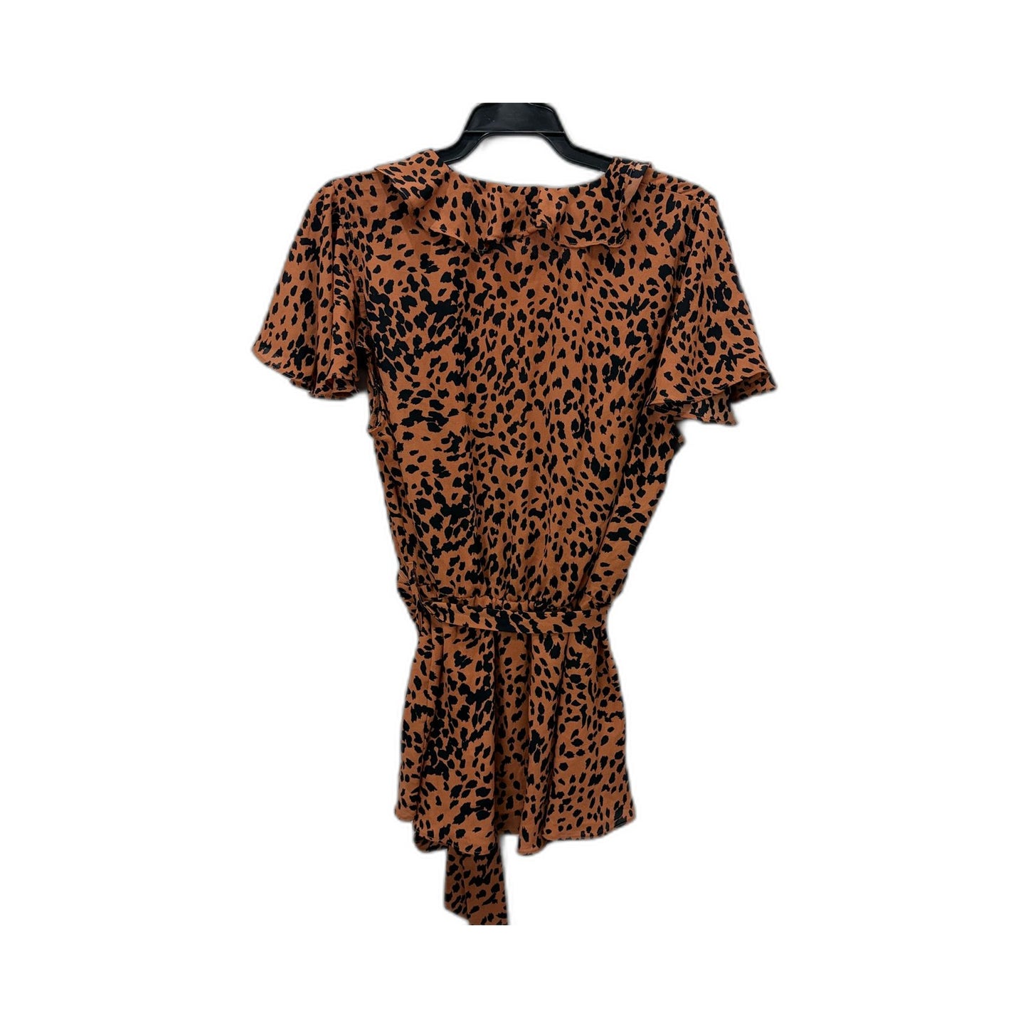 City Chic Womens Leopard Print Ruffle Wrap Dress in S NEW