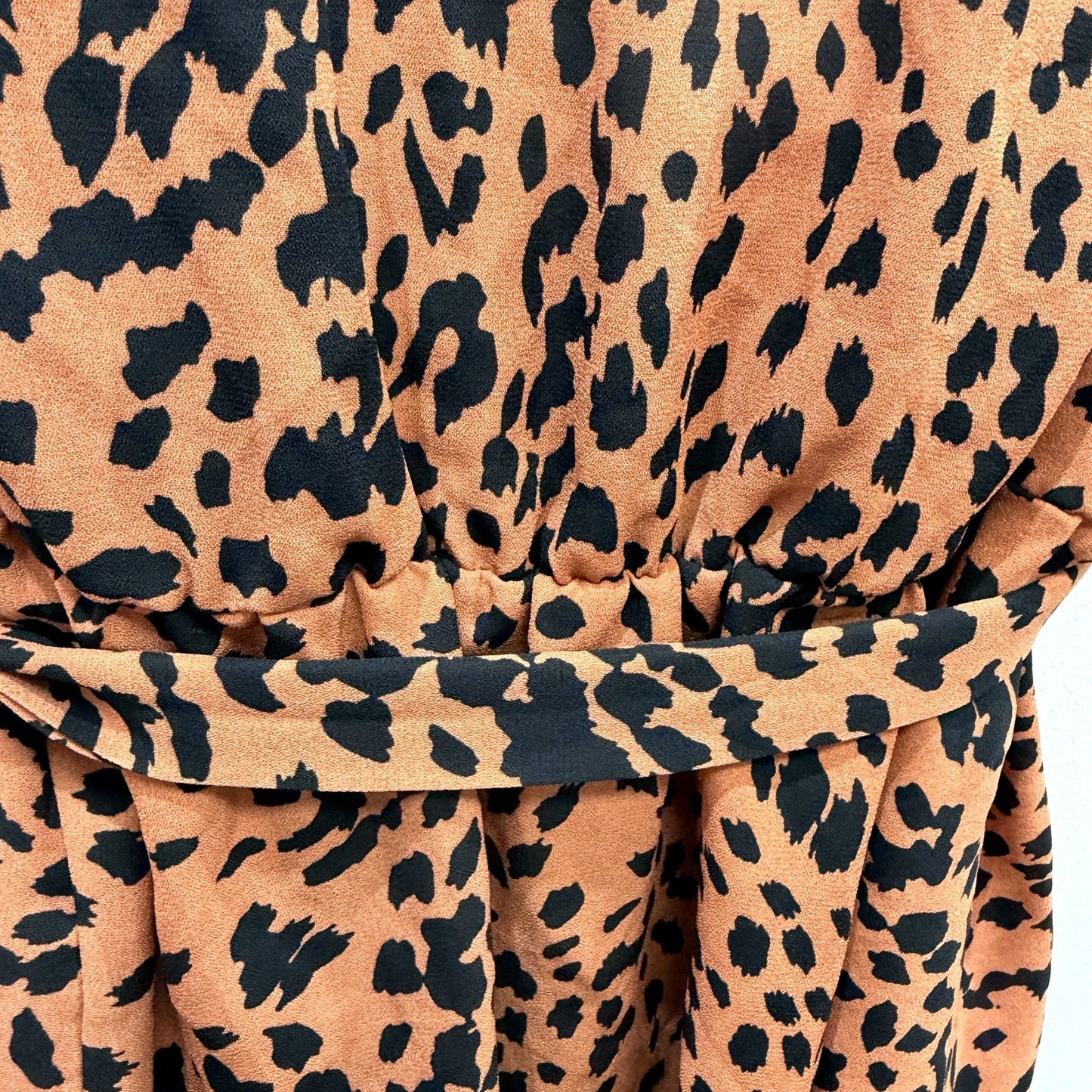 City Chic Womens Leopard Print Ruffle Wrap Dress in S NEW