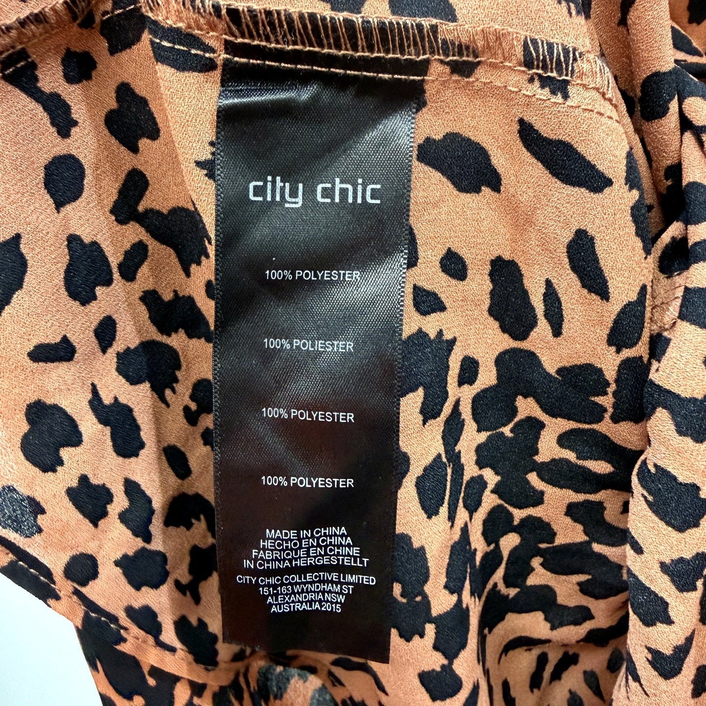 City Chic Womens Leopard Print Ruffle Wrap Dress in S NEW